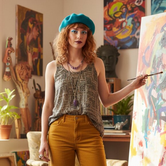 Isabel Marant Tops - Isabel Marant x H&M Metallic Racer Back Tank Top Size 4 US Grommet Studs Unique